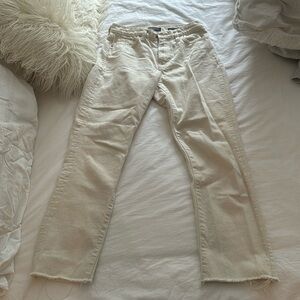 Banana republic high rise straight off white jeans